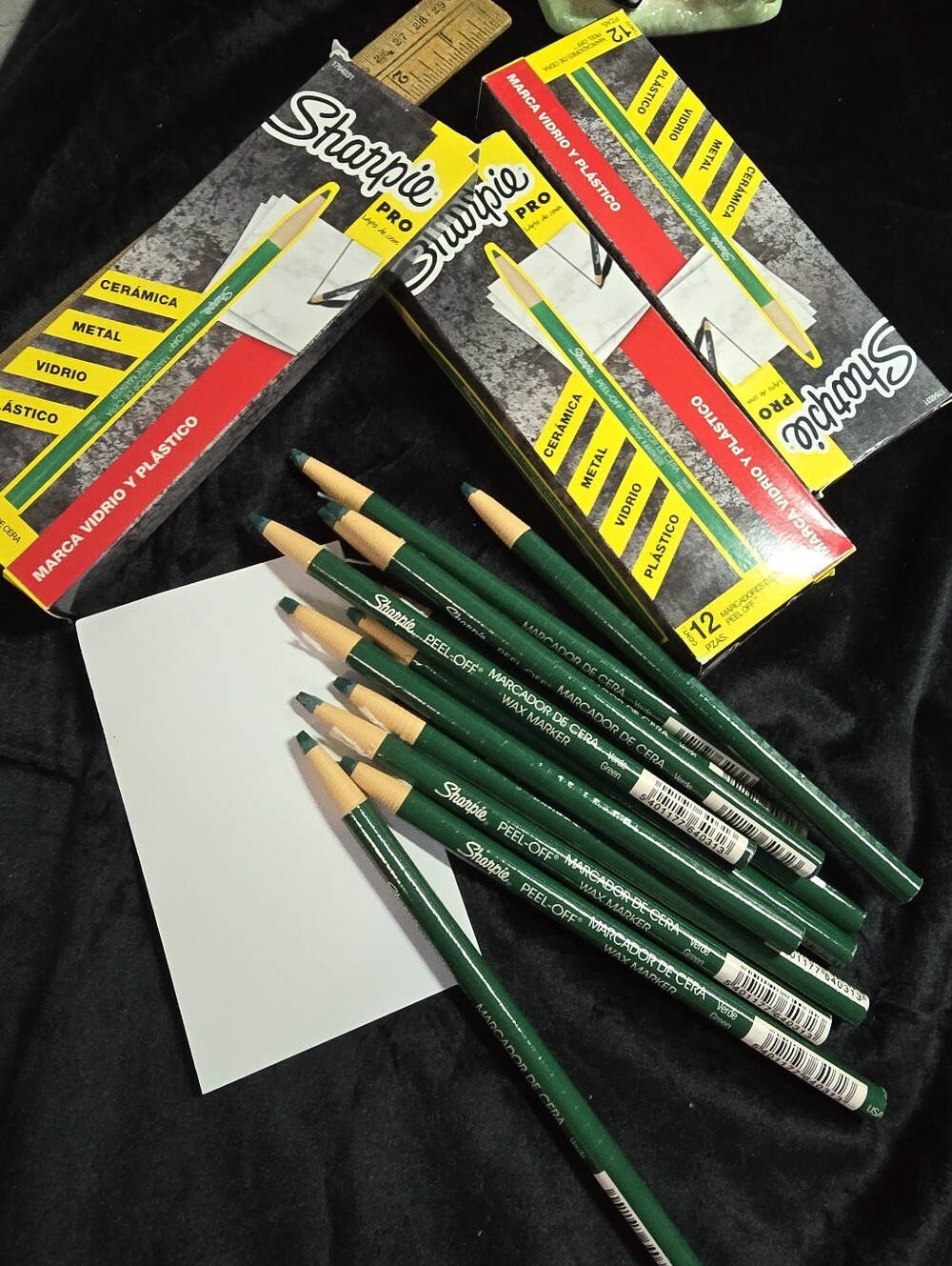 Sharpie Pro Green Wax Markers - Set of 12 Wooden Peel Off Pencils 24pc